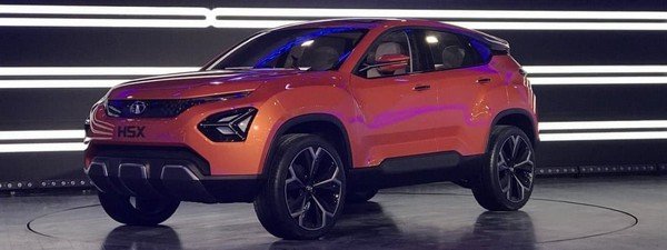 Tata Hexa orange color from right to left