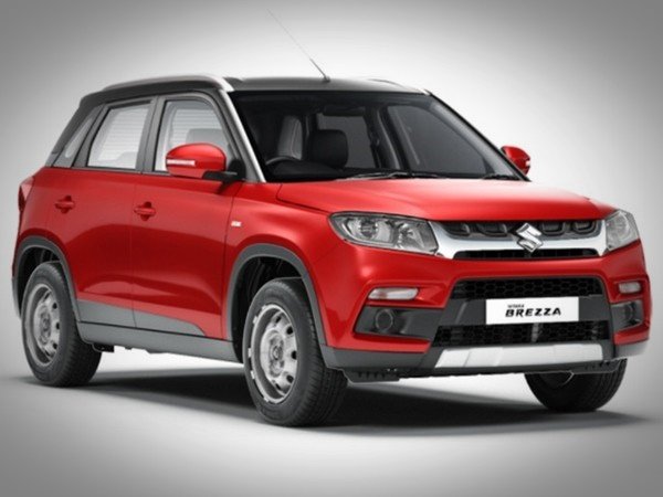 Maruti Vitara Brezza front look dual tone black and red