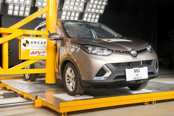 MG SUV on safety test 