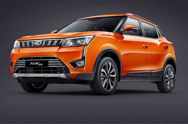 Mahindra XUV300 orange color from right to left 