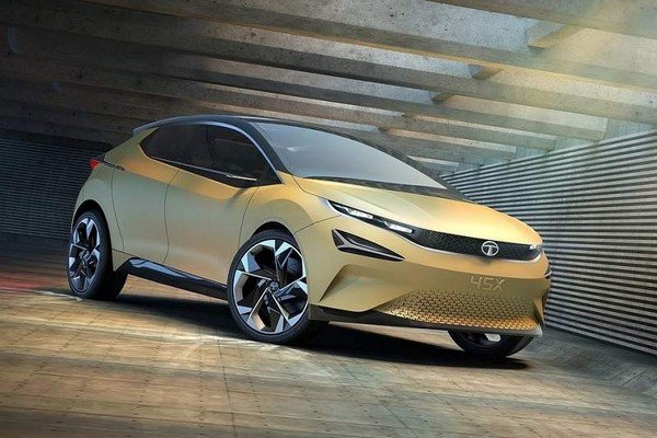 Tata 45X concept car golden color front look