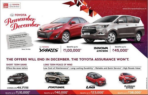 Toyota Kirloskar Motors year end sales