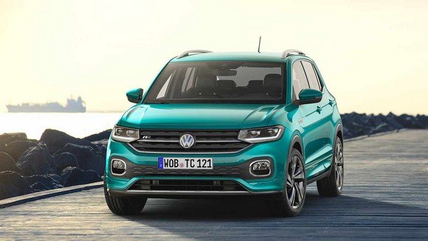 Volkswagen T-Cross, green, front angular look