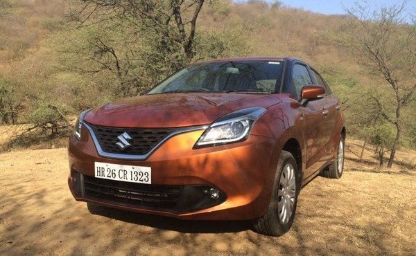 Maruti Baleno dark orange angular