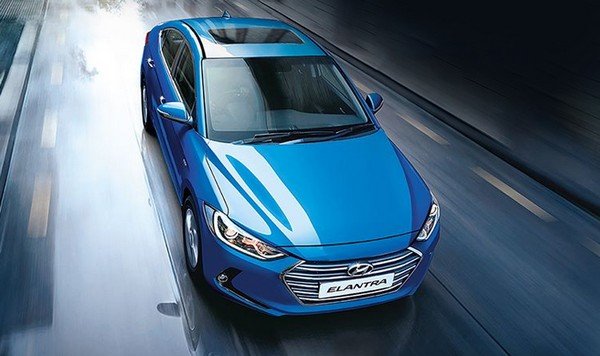 Hyundai Elantra, Blue, Front View