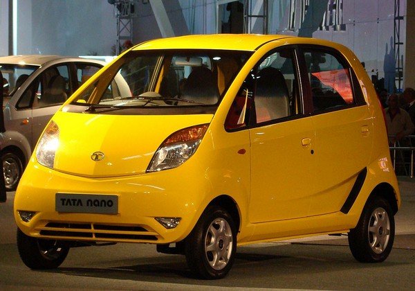 Tata Nano yellow right view