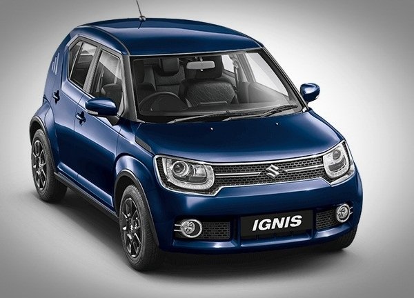 Maruti Ignis, blue colour, front angular look