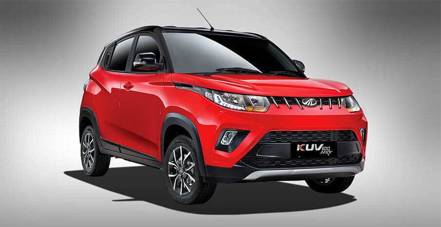 Mahindra KUV100 Exterior Front Look red color