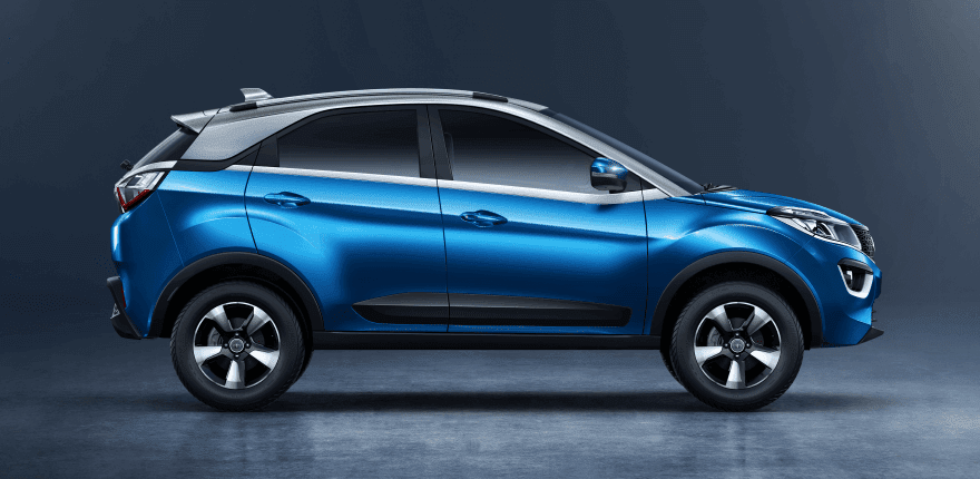 Tata Nexon India 2018 Exterior side look blue color