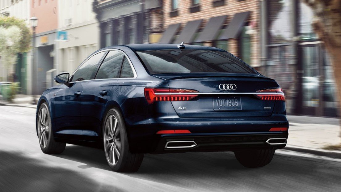 2019 Audi A6 blue rear view