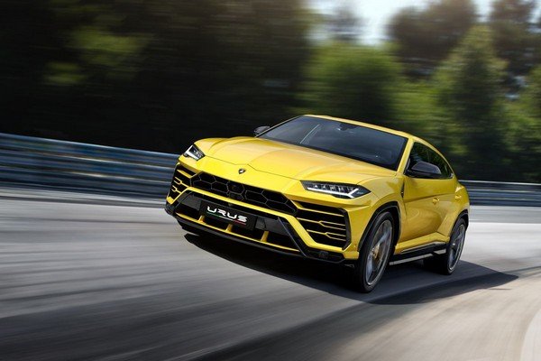 Lamborghini Urus SUV yellow angular right