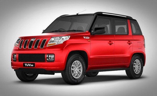 Facelift Mahindra TUV300 red color front look 
