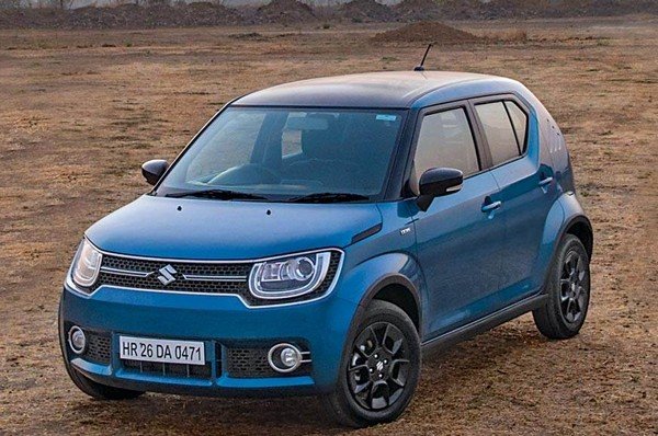 Maruti Suzuki Ignis blue angular right