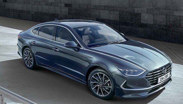 2020 hyundai sonata, blue, front and side profile