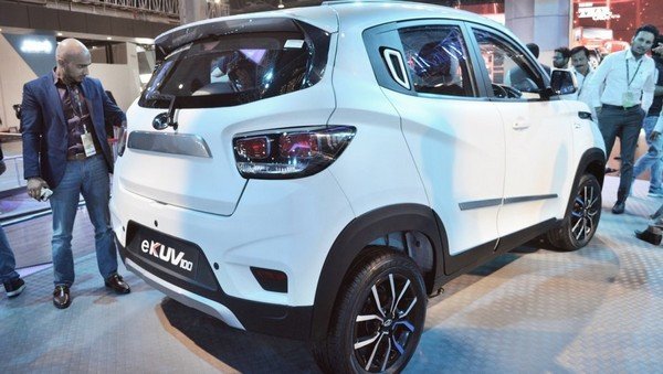 Mahindra e-KUV100 rear look at showroom