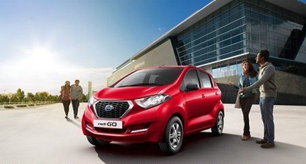 Datsun redi-Go, red colour, front look