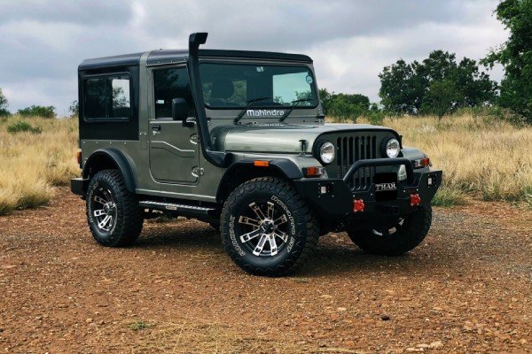 Mahindra Thar Adventrue Series side profile angular rocky beige