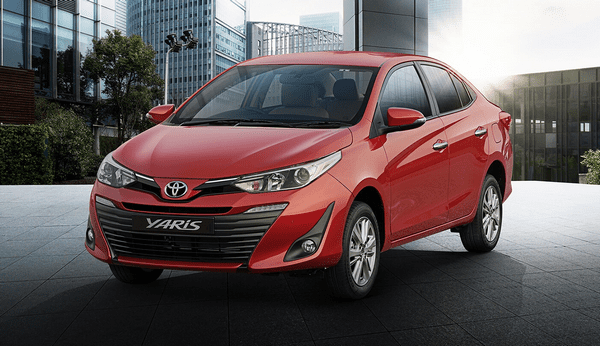 Toyota Yaris red color angle look