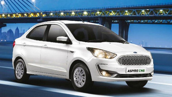 2019 ford aspire cng white side profile angle