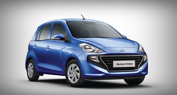 2018 hyundai santro blue front angle