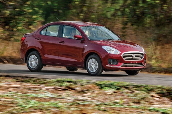 2017 maruti dzire red side profile angle