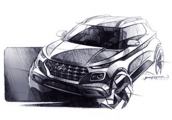 Hyundai Venue sketch front look