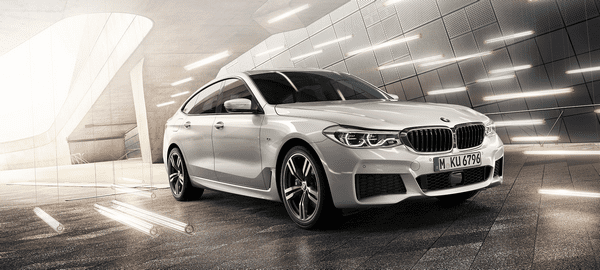 BMW 6 Series Gran Turismo 630d white on road