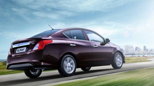 nissan sunny dark violet rear angle