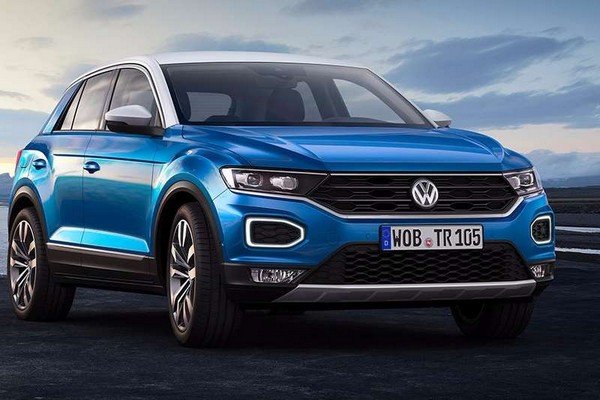 2018 volkswagen t roc blue front angle