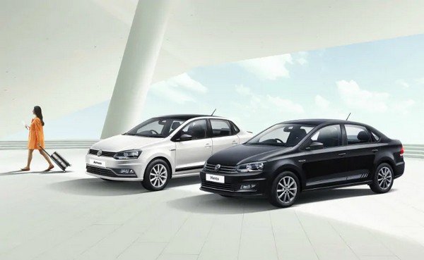 2019 volkswagen ameo black and white edition front angle
