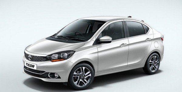 tata tigor white side angle