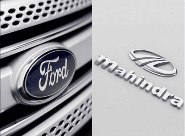 Ford and Mahindra logo side by side