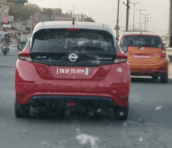 nissan leaf india spy picture rear profile