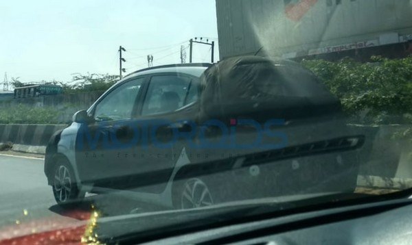 hyundai i10 2019 spy picture from rear side