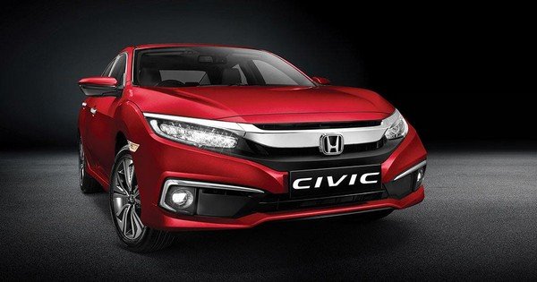 honda civic red front angle