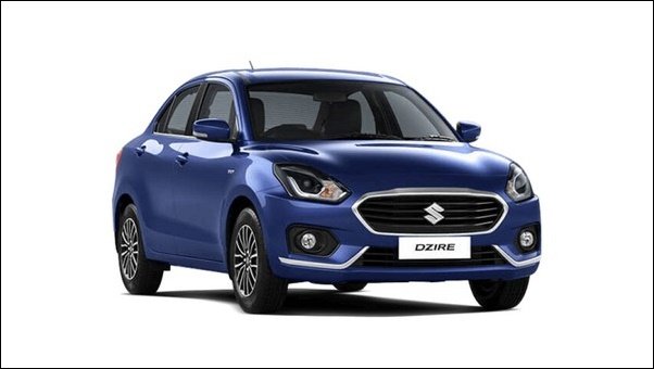 maruti dzire blue front angle