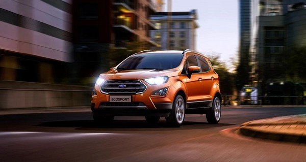 ford ecosport orange front angle