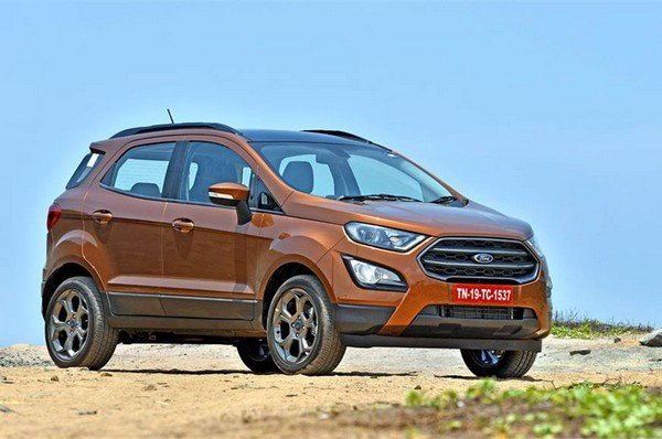 2017 ford ecosport dark orange side profile angle