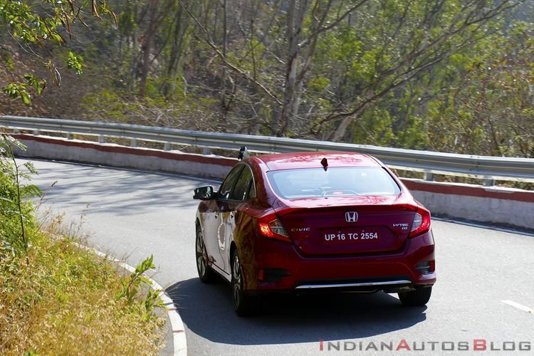 2019 Honda Civic rear angle in action