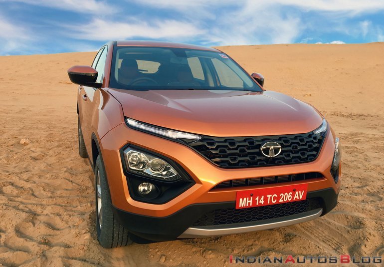 2019 Tata Harrier orange front angle