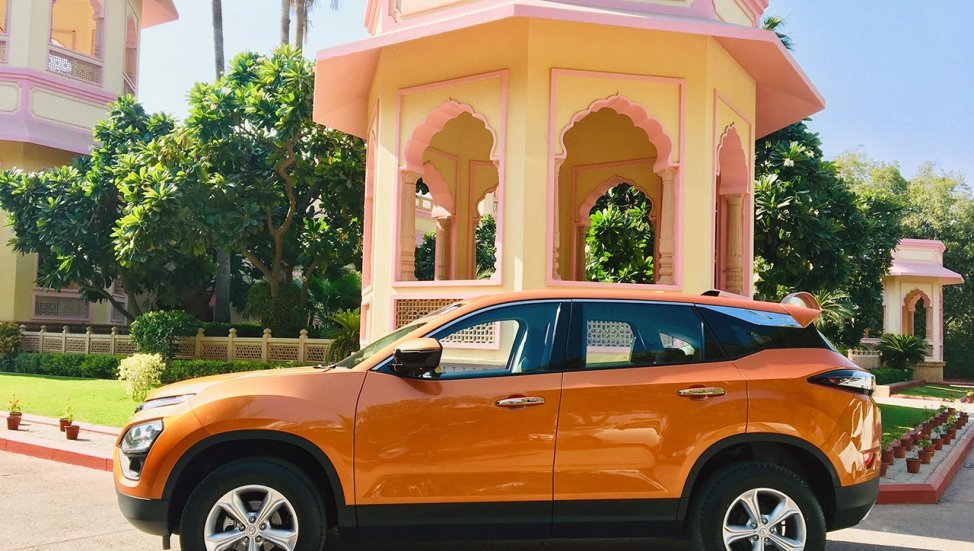 2019 Tata Harrier orange side profile parked