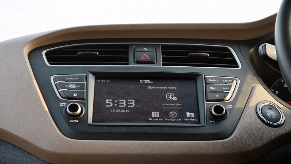 2018 Hyundai Elite i20 touchscreen infotainment system