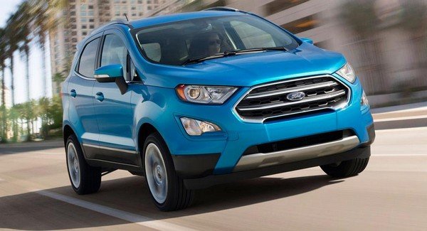 ford ecosport facelift india blue front look