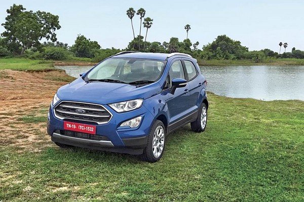 2017 ford ecosport blue front angle
