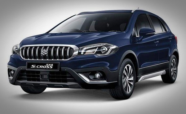 maruti s cross blue three quarter