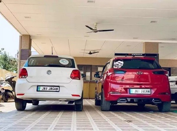 jai jagan plate volkswagen and hyundai i10