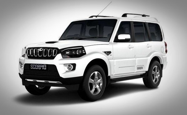 mahindra scorpio three quarter white