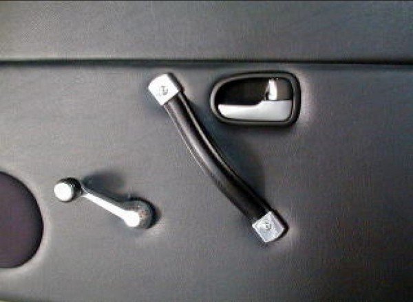 manual window crank on car door