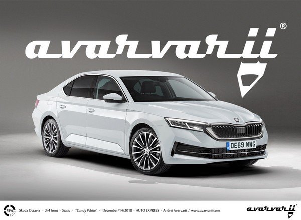 2020 skoda octavia front three quarters rendering