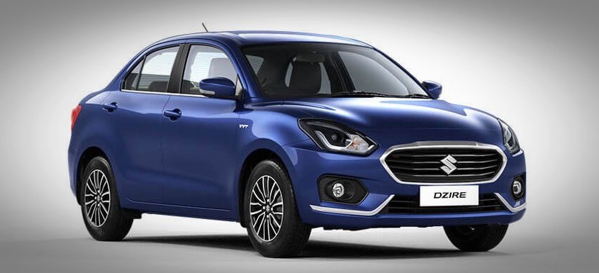 maruti dzire 2019 blue three quarter front